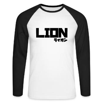lion lion - Unisex Long Sleeve Baseball T-Shirt - white/black - Front - Nik (191cm)