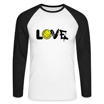 Padel - Geschenk für Padelspieler - Unisex Baseballshirt langarm - Weiß/Schwarz - Vorne - Nik (191cm)