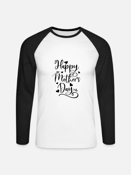 Happy Mother's Day - Unisex Long Sleeve Baseball T-Shirt - white/black