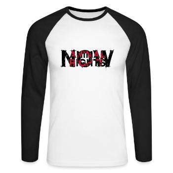 ANIMAL RIGHTS NOW_03 - Unisex Long Sleeve Baseball T-Shirt - white/black - Front - Nik (191cm)