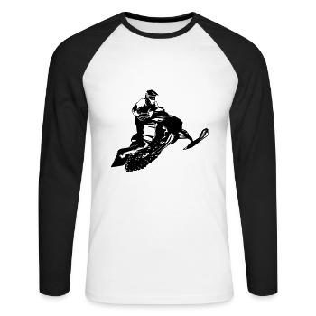 Snowmobile - Unisex Baseballshirt langarm - Weiß/Schwarz - Vorne - Nik (191cm)