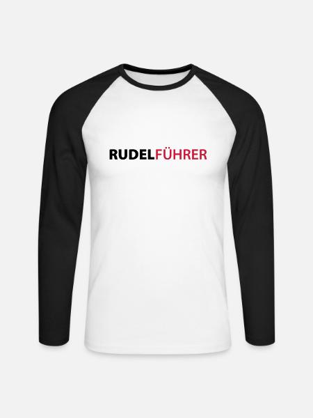 Rudelführer Hunde - Unisex Baseballshirt langarm - Weiß/Schwarz