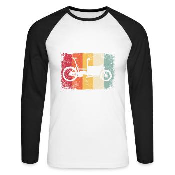 Lastenfahrrad Lastenrad Cargo Bike Cargobike - Unisex Long Sleeve Baseball T-Shirt - white/black - Front - Nik (191cm)