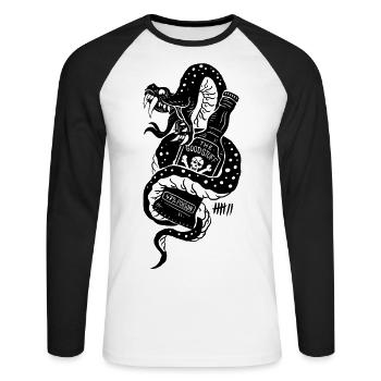 7 Apparel - The Good Stuff - Unisex Long Sleeve Baseball T-Shirt - white/black - Front - Nik (191cm)