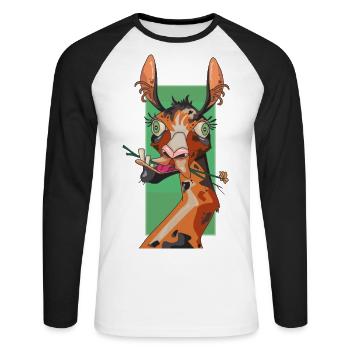 Girafe - Unisex Long Sleeve Baseball T-Shirt - white/black - Front - Nik (191cm)
