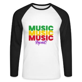 Music humor music man woman reggae music - Unisex Long Sleeve Baseball T-Shirt - white/black - Front - Nik (191cm)