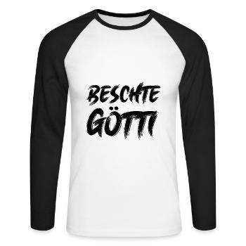 Beschte Götti uf da Welt bescht Götti Schweiz - Unisex Baseballshirt langarm - Weiß/Schwarz - Vorne - Nik (191cm)