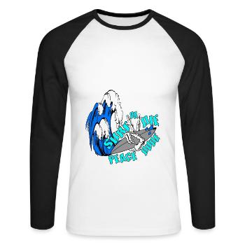 Surfer-Fans einzigartige Designs - Unisex Baseballshirt langarm - Weiß/Schwarz - Vorne - Nik (191cm)