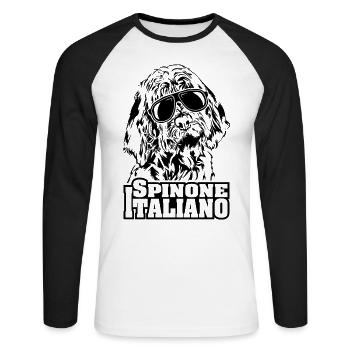 SPINONE ITALIANO cool sunglasses dogs dog - Unisex Long Sleeve Baseball T-Shirt - white/black - Front - Nik (191cm)