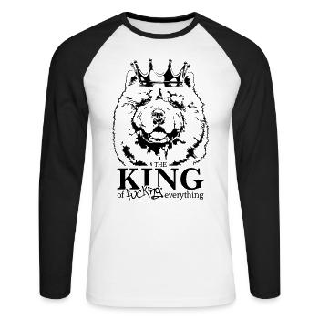 CHOW CHOW King Dog Saying Dogs Saying Wilsigns - Unisex Long Sleeve Baseball T-Shirt - white/black - Front - Nik (191cm)