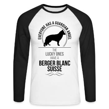 BERGER BLANC SUISSE Guardian Angel Wilsigns - Unisex Long Sleeve Baseball T-Shirt - white/black - Front - Nik (191cm)