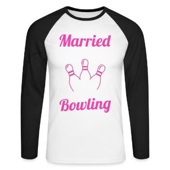 Bowler Femme - T-shirt baseball manches longues Homme - blanc/noir - Devant - Nik (191cm)