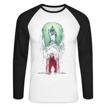 See you8 in Valhalla - Unisex Long Sleeve Baseball T-Shirt - white/black - Front - Nik (191cm)