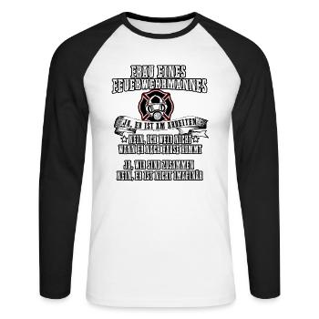 Feuerwehr Tshirt-Feuerwehrpaar - Unisex Baseballshirt langarm - Weiß/Schwarz - Vorne - Nik (191cm)