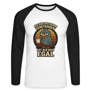 I've already understood that, I just don't care - Unisex Long Sleeve Baseball T-Shirt - white/black - Front - Nik (191cm)