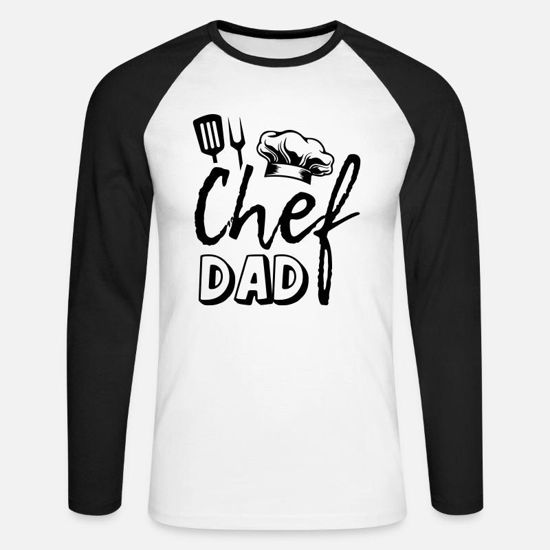 Chef Dad - Unisex Baseballshirt langarm - Weiß/Schwarz
