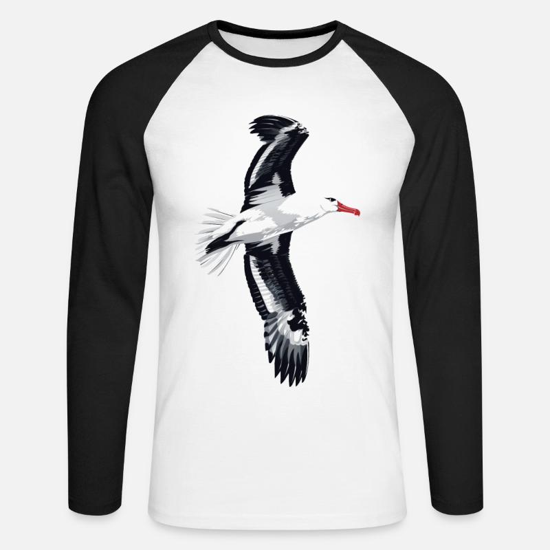 Möwe - Unisex Baseballshirt langarm - Weiß/Schwarz