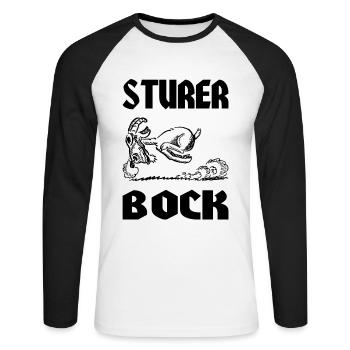 Stubborn buck - Unisex Long Sleeve Baseball T-Shirt - white/black - Front - Nik (191cm)