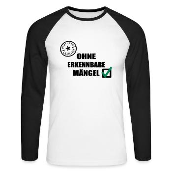 Oldies Gütesiegel geprüfte Qualität Geburtstag - Unisex Baseballshirt langarm - Weiß/Schwarz - Vorne - Nik (191cm)