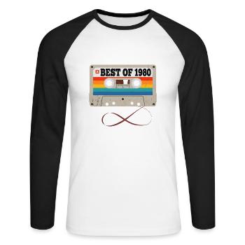 40th birthday 40 years best 1980 gift t-shirt - Unisex Long Sleeve Baseball T-Shirt - white/black - Front - Nik (191cm)