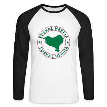 Basques, Euskal Herria, Basken - Unisex Baseballshirt langarm - Weiß/Schwarz - Vorne - Nik (191cm)