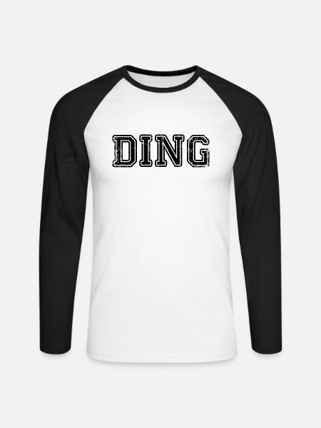 Couple design couple ding dong wedding gift - Unisex Long Sleeve Baseball T-Shirt - white/black