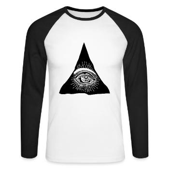 Third eye - Unisex Long Sleeve Baseball T-Shirt - white/black - Front - Nik (191cm)