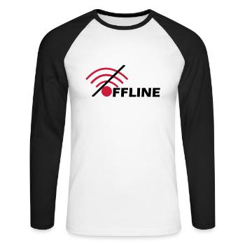Offline - Unisex Long Sleeve Baseball T-Shirt - white/black - Front - Nik (191cm)