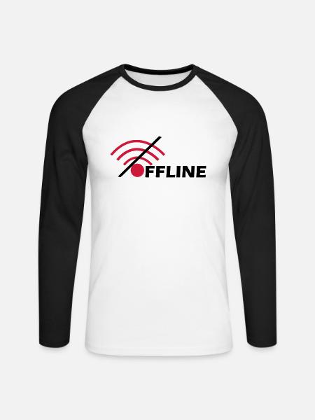 Offline - Unisex Long Sleeve Baseball T-Shirt - white/black