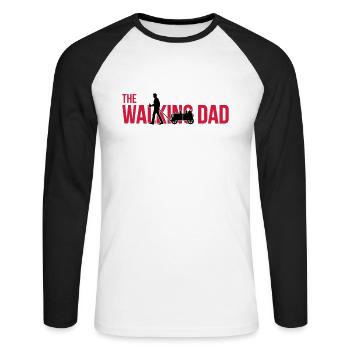 The Walking Dad - FathersDay Edition - Unisex Baseballshirt langarm - Weiß/Schwarz - Vorne - Nik (191cm)