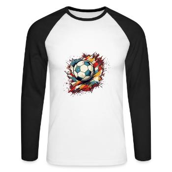 Soccer Ball - Unisex Long Sleeve Baseball T-Shirt - white/black - Front - Nik (191cm)