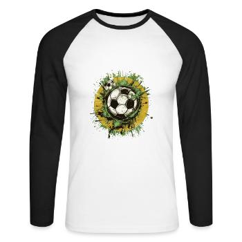 Soccer Ball - Unisex Long Sleeve Baseball T-Shirt - white/black - Front - Nik (191cm)