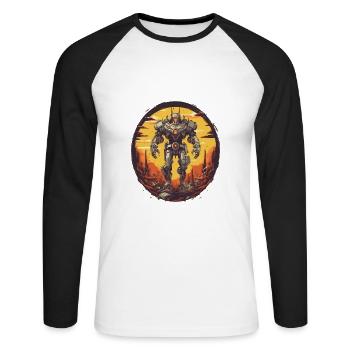 Mecha - Unisex Long Sleeve Baseball T-Shirt - white/black - Front - Nik (191cm)