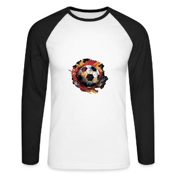Soccer Ball - Unisex Long Sleeve Baseball T-Shirt - white/black - Front - Nik (191cm)