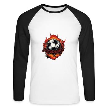 Soccer Ball - Unisex Long Sleeve Baseball T-Shirt - white/black - Front - Nik (191cm)