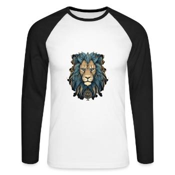 Lion - T-shirt baseball manches longues Homme - blanc/noir - Devant - Nik (191cm)