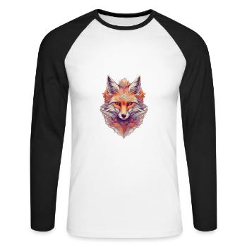 Renard - T-shirt baseball manches longues Homme - blanc/noir - Devant - Nik (191cm)