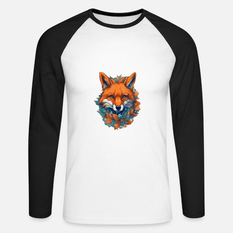 Fuchs - Unisex Baseballshirt langarm - Weiß/Schwarz