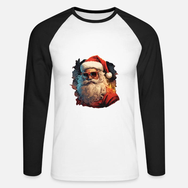 Weihnachtsmann - Unisex Baseballshirt langarm - Weiß/Schwarz