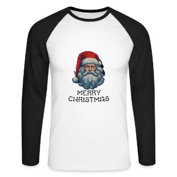 Santa Claus - Marry Christmas - Unisex Long Sleeve Baseball T-Shirt - white/black - Front - Nik (191cm)