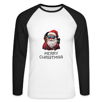 Santa Claus - Marry Christmas - Unisex Long Sleeve Baseball T-Shirt - white/black - Front - Nik (191cm)