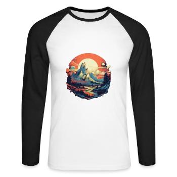 Landscape - Unisex Long Sleeve Baseball T-Shirt - white/black - Front - Nik (191cm)