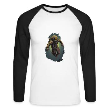 Diver - Unisex Long Sleeve Baseball T-Shirt - white/black - Front - Nik (191cm)