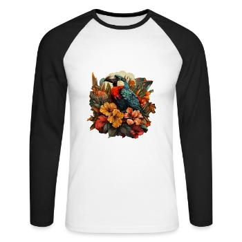 Tropical - Unisex Long Sleeve Baseball T-Shirt - white/black - Front - Nik (191cm)