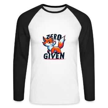 Zero Given - Fuchs Illustration - Unisex Baseballshirt langarm - Weiß/Schwarz - Vorne - Nik (191cm)