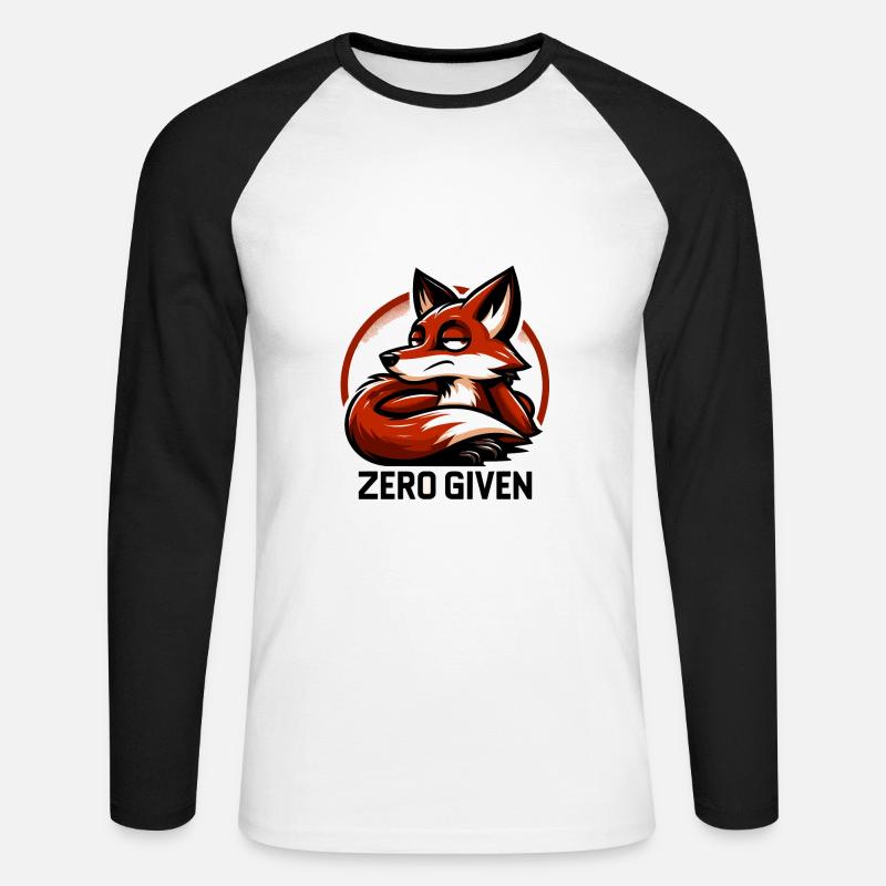 Zero Given - Fuchs Illustration - Unisex Baseballshirt langarm - Weiß/Schwarz