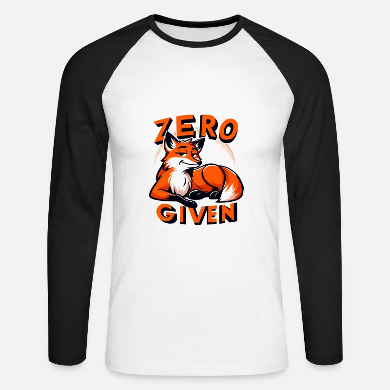 Zero Given - Fuchs Illustration - Unisex Baseballshirt langarm - Weiß/Schwarz