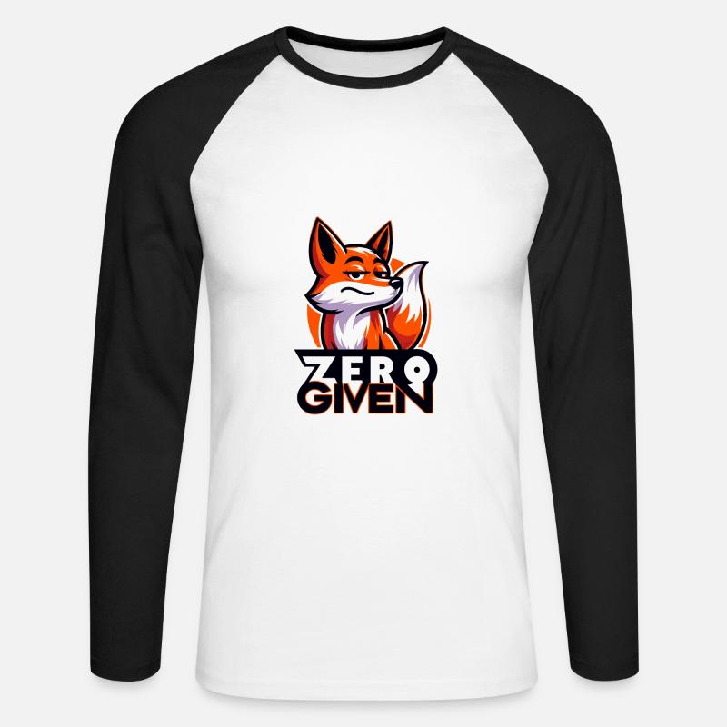 Zero Given - Fuchs Illustration - Unisex Baseballshirt langarm - Weiß/Schwarz