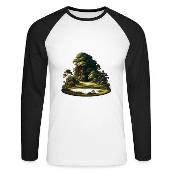Landscape - Illustration - Unisex Long Sleeve Baseball T-Shirt - white/black - Front - Nik (191cm)
