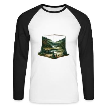 Landscape - Illustration - Unisex Long Sleeve Baseball T-Shirt - white/black - Front - Nik (191cm)